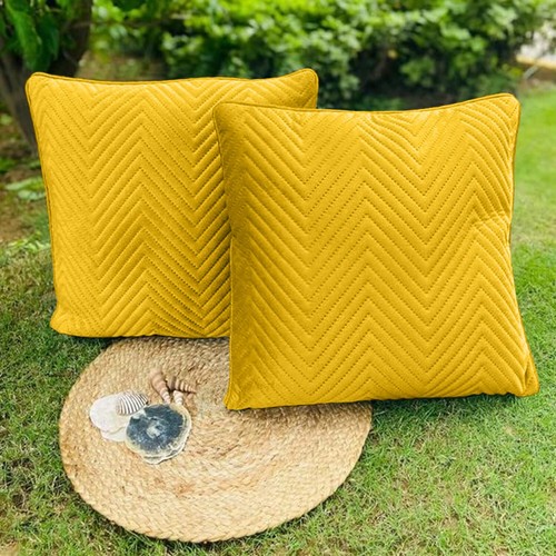 2,4 Pack Embroidered Velvet Cushion Cover 18x18 Luxury Quilted Sofa Decor Pillow - Picture 50 of 105