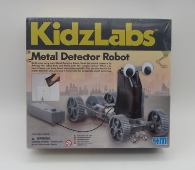 KidzLabs Build Your Own Metal Detector Robot Brand New/Sealed 4M