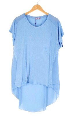 AJC Damen Long Shirt Blusenshirt Chiffon 32 34 36 38 40 42 blau Neu %SALE% 005