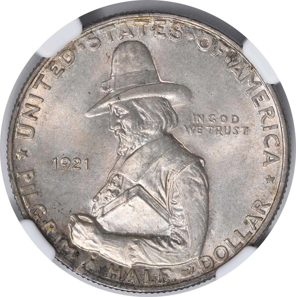 Pilgrim Commemorative Silver Half Dollar 1921 MS67 NGC - Image 3 of 4