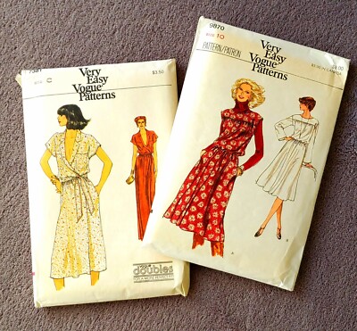 VERY EASY VOGUE Patterns #9870 (Size 10) and #7381(Size C/Doubles)