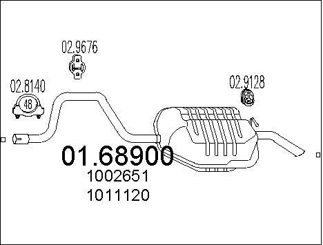 Silencieux arrière Ford Mondeo II Turnier 1.8 I anti-corrosion