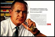 1966 IBM Research Laboratories Laser Engineer 2-Page Vintage Color Print Ad