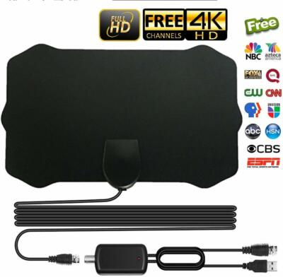 #ad Clear HD TV Antenna with Amplifier Free Digital 1080P 4K Local Channels Indoor $9.99