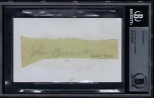 John Burnett d.1959 baseball Indians Signed cut signature Autographed BAS