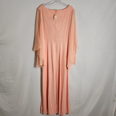 peach layered dress Peach Pink Chiffon Dress - Tiered Maxi Dress - Ruffled Maxi Dress