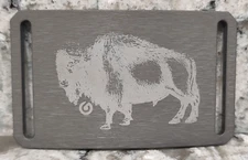 GRIP6 BELT BUCKLE - BISON / AMERICAN BUFFALO - GUNMETAL GRAY - 1.5 INCH WIDE #1