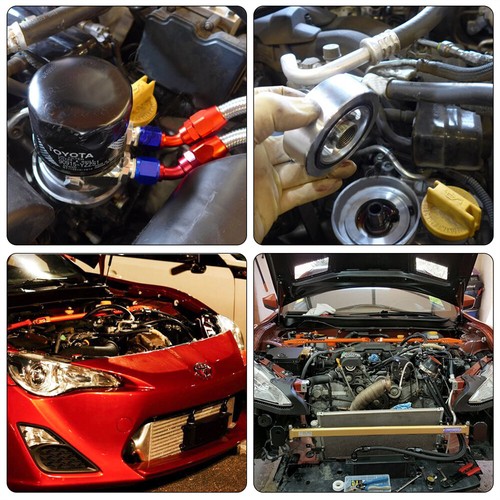 AN10 15 Row Oil Cooler Kit For Toyota GT86 FT86 Subaru BRZ 13-19 Scion FR-S BK - Picture 14 of 14