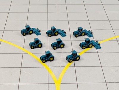 Traktoren & Grasschneidanhänger (x8) Maßstab 1:500 Flughafen GSE Fahrzeugmodelle