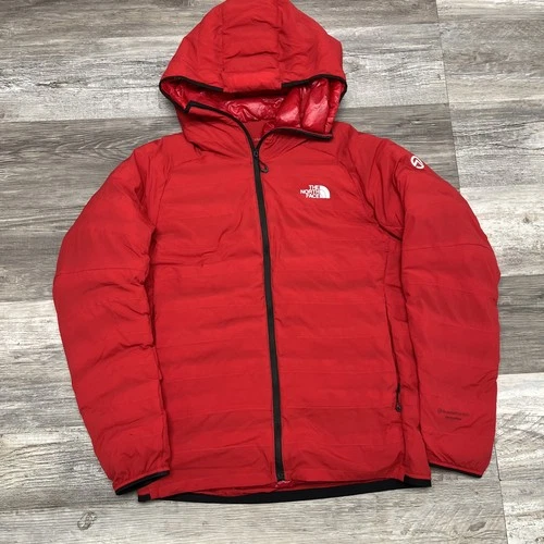 The North Face Summit Series 800 Pro Mens S Goose Down Adult Hooded Jacket Red