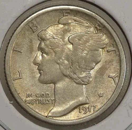 1917-D Mercury Dime, Choice Extremely Fine, Tougher Date    1108-02