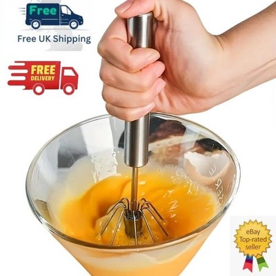 Edelstahl Eierschläger Halbautomatisch Hand Push Mixer Schneebesen zum Backen