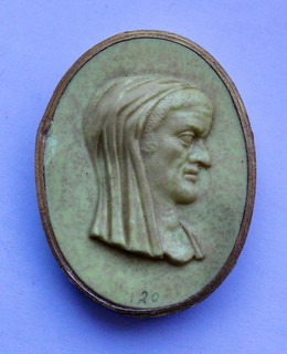 EARLY 19TH CENTURY GRAND TOUR WAX PORTRAIT CAMEO UNKNOWN ROMAN DIGNITARY (120).