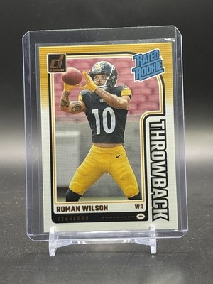 2024 Donruss Rated Rookie Throwback Roman Wilson RC #21 Pittsburgh Steelers