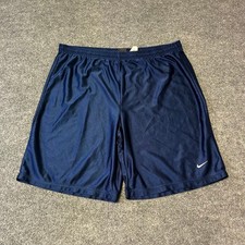 Nike Shorts Mens Size Large Navy Blue Athletic Made in USA Mesh Swoosh Classic
