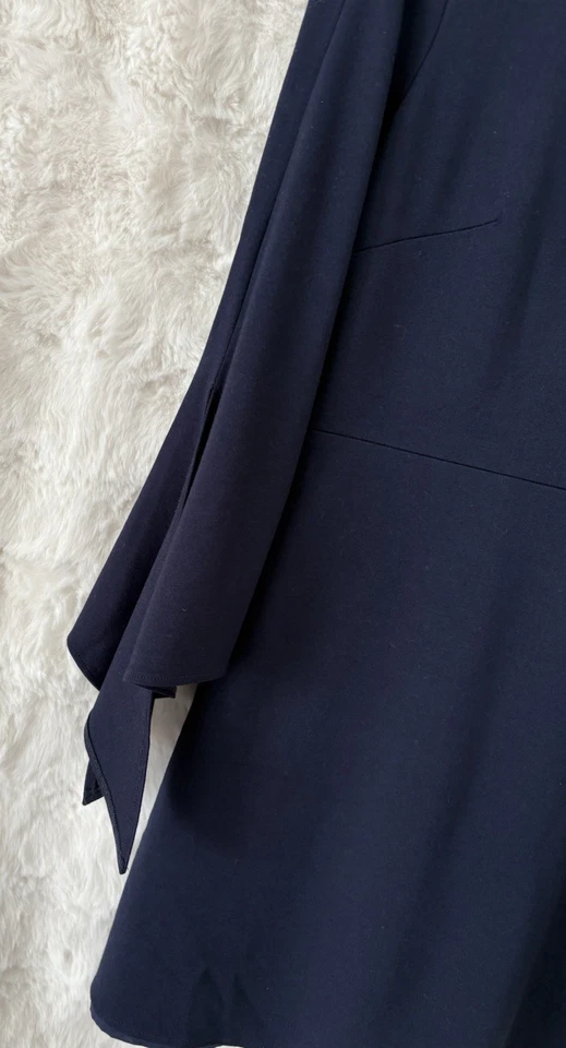 Vestido TIBI Azul Marino 3/4 Asimétrico Manga Campana Talla 4 AU 10 Foto 2 de 4