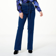 DG2 by Diane Gilman New Classic Stretch Denim Belted Trouser size 24W NWT