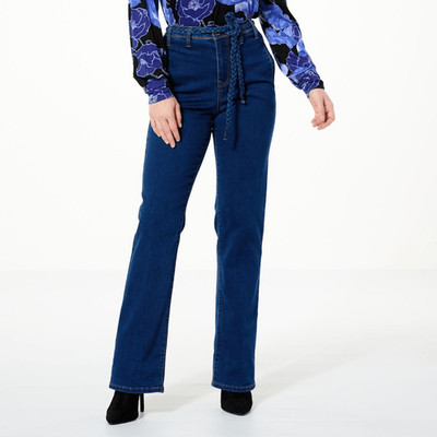 DG2 by Diane Gilman New Classic Stretch Denim Belted Trouser size 24W NWT