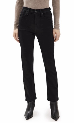 Rag & Bone Wren High Rise Slim Jeans Women’s Size 24 Solid Black Wash Ankle New