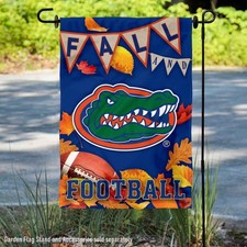 Florida Gators Fall Leaves Football Season Garden Flag and Yard Banner