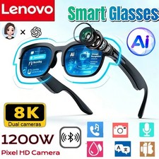Lenovo AI Smart Glasses Bluetooth HD 2026 Camera Wireless Audio Glasses Voice As