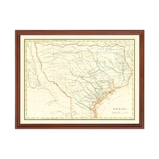 Old Map of Texas 1835 - Vintage Texas Art