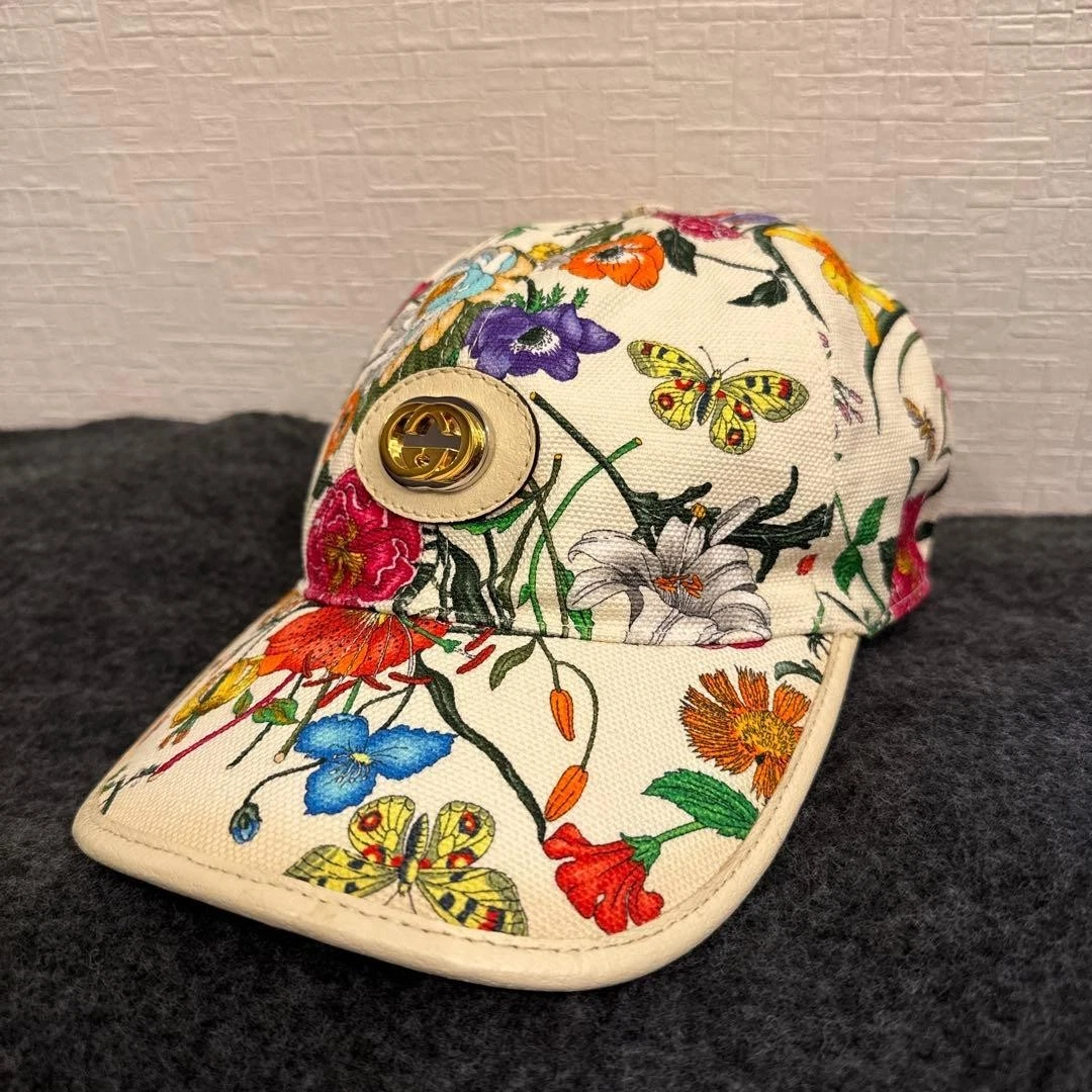 美品✨現行グッチ　フローラル　FLORAL PRINT HATキャップボタニカル Gucci Floral Hats for Men for sale | eBay