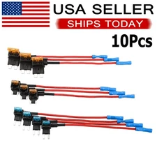 10X 12V Car Add-a-Circuit Fuse Adapter w/ Standard Mini TAP Blade Fuse Holder-