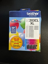 Brother C203CL XL 3 Pack Color Ink Cartridges + One LC203BK Black Ink Cartridge