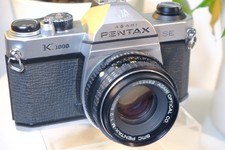 PENTAX K1000 SE 35mm SLR Camera w/50mm Lens Tested  Works. Good for Beginner