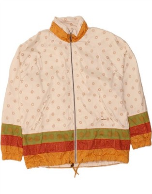 HEAD Damen Windbreaker Jacke IT 42 Medium Off White Floral Baumwolle DW87