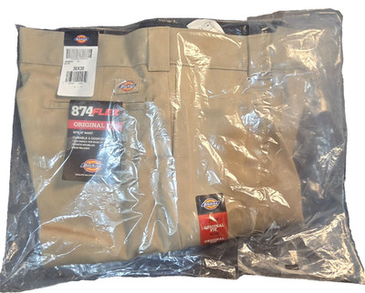 Dickies 874 Flex Original Fit Khaki Work Casual Pants 36x30 Men New with Tags