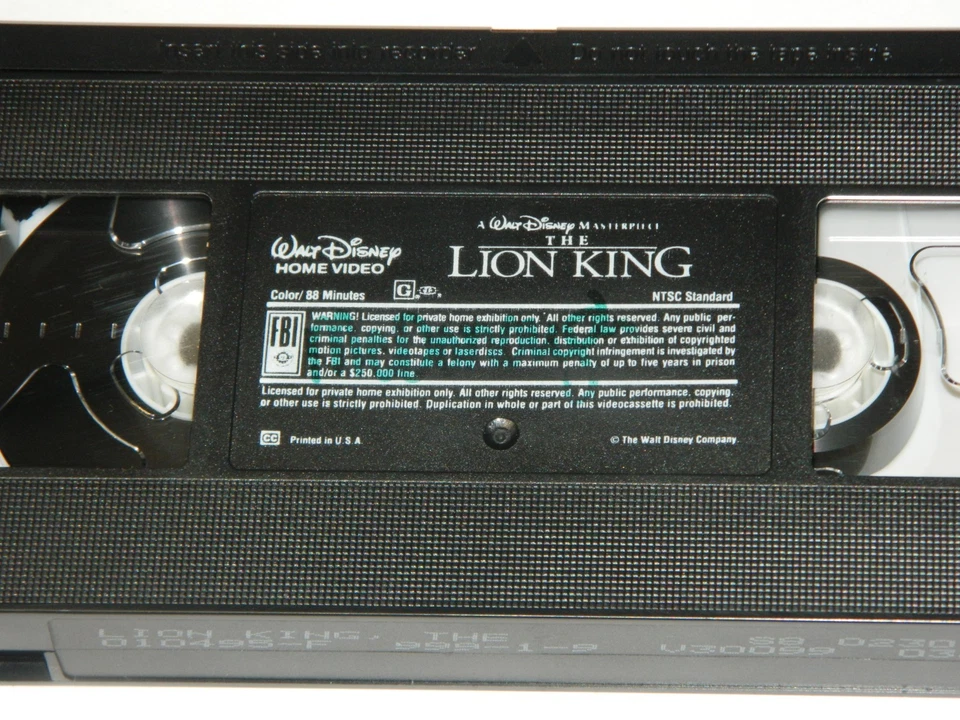 The Lion King Walt Disney Masterpiece Collection VHS Tape 1994 Clamshell Tested - Image 4 of 4