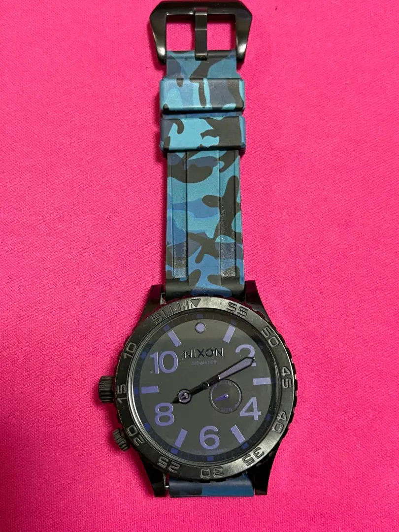 NIXON 51 30 Camouflage Watch Stainless Steel Case Silicone Band