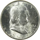 1948 D Franklin Silver Half Dollar Uncirculated Mint State SKU:I27833