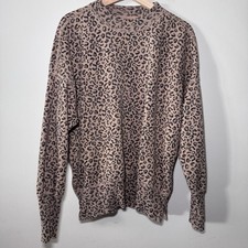Abercrombie Fitch Soft A F Sweatshirt Women's Medium Animal Print Cheetah