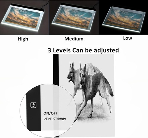 A2 große Tracing LED Light Pad Kits für Diamond Art, Skizzieren, schwarz - Bild 2 von 9