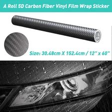 12x 60" Vinyl Film Wrap Anti Scratch Sticker 5D Carbon Fiber Decal Pattern Plate