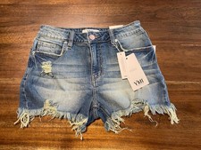 Womens Distressed Denim Cut Off Jean Shorts YMI Size 5/27 NWT