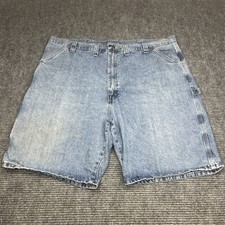 Vintage Y2K Wrangler Carpenter Shorts Men 44 Baggy Skater Denim Jorts Light Wash