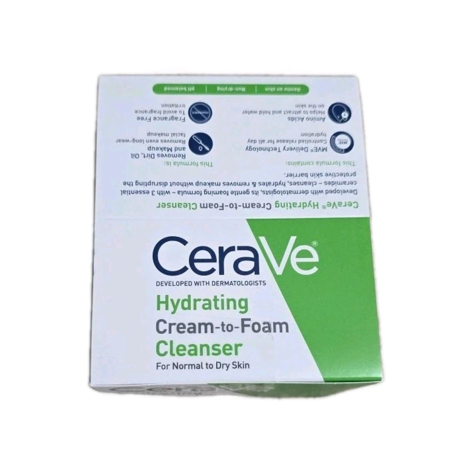 Limpiador hidratante crema a espuma CeraVe - piel normal a seca 1 oz x 15 tamaño de muestra Foto 2 de 4