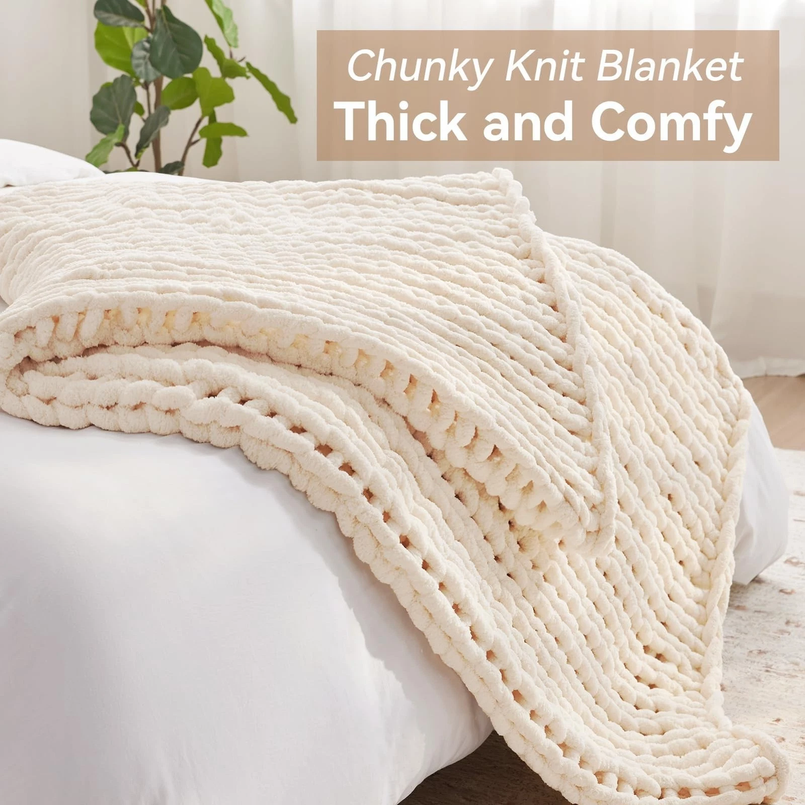 Negwoo Chunky Knit Throw Blanket - Thumbnail 4