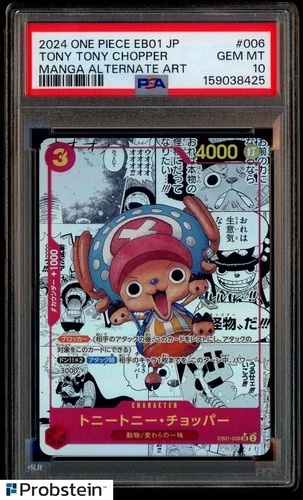 2024 One Piece EB01 Japanese #006 Tony Tony Chopper Manga Alternate Art PSA 10