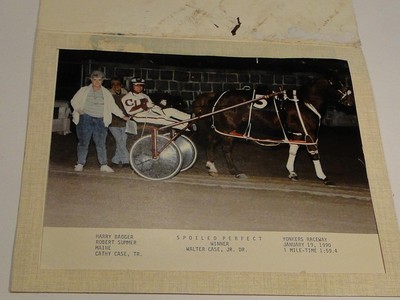 Vintage 1990 Yonkers Raceway Horse Photo Spoiled Perfect Winner & Walter Case dr