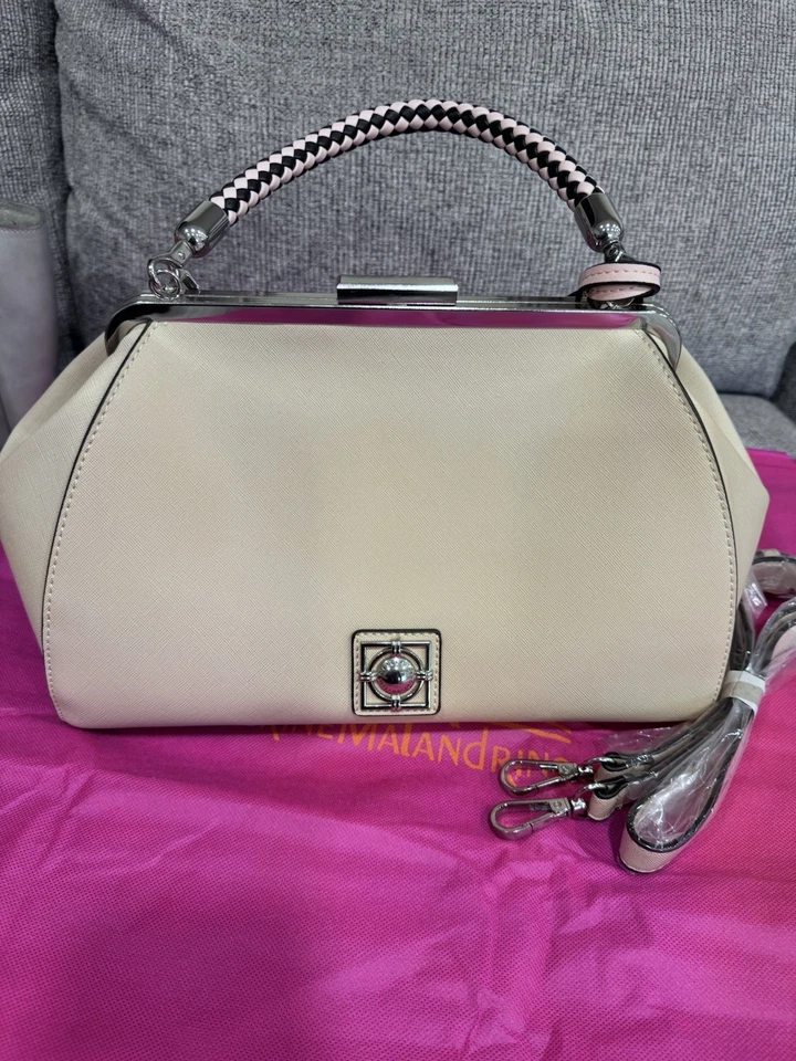 Bolso de Mano Catherine Malandrino Annabelle Marco Marfil Rubor 3D Floral Foto 2 de 4