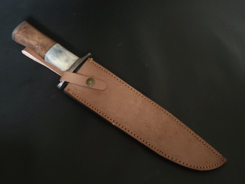 15" MASSANFERTIGUNG HANDGEFERTIGTES DAMASTSTAHL BOWIE MESSER HOLZ & KNOCHEN GRIFF MIT SCHEIDE 6671 - Bild 5 von 8