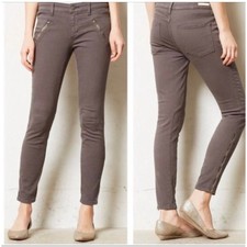 Anthropologie Pilcro Jeans Serif Skinny Grey Cargo Zip Ankle Pants Women Size 31