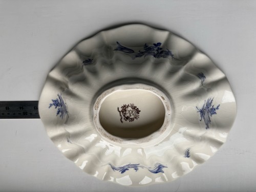Antiker Staffordshire Ironstone Waschkrug Krug Schale blau weiß Fluss um 1920 - Bild 13 von 24
