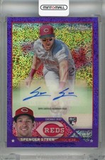 2023 Topps Chrome Update Spencer Steer Chrome Update Auto Purple RC /299