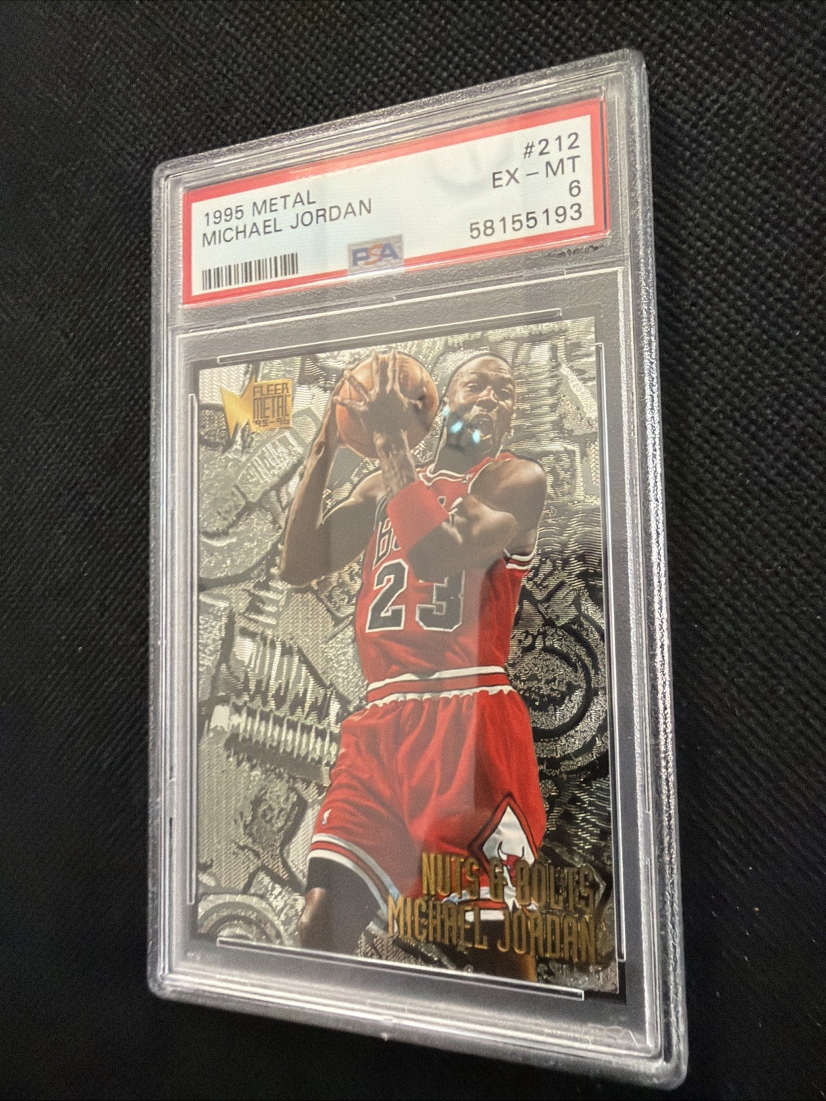 Michael Jordan 1995 Metal Nuts & Bolts #212 - PSA 6 - Nice Clean Slab view 5